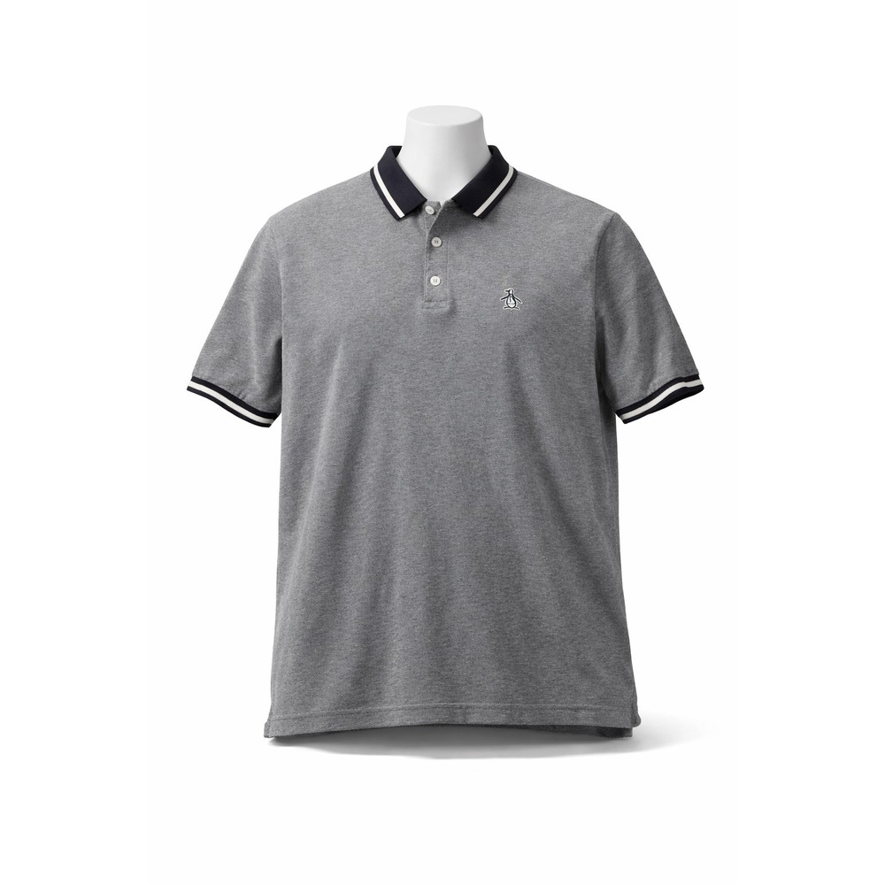 Original Penguin Mens Grey Tipped Polo Shirt Munsingwear Cotton PX4362 Medium
